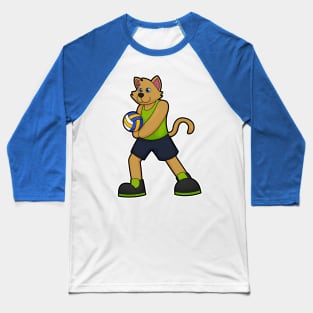 Dog as Volleyball player with Volleyball Baseball T-Shirt